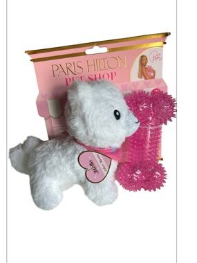 Paris Hilton dog stuffy toy bone